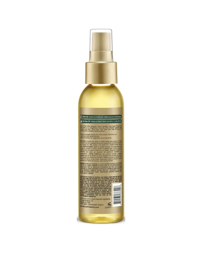 African Pride Olive Miracle Anti-Breakage Heat Protection & Shine Mist — 4 oz container