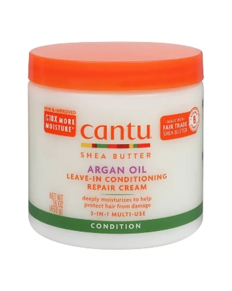 Cantu Argan Oil Leave-In Conditioning Repair: Deep Hydration Cream for Textured & Curly Hair — 16 oz container