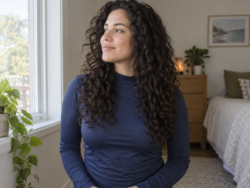 Letting loose curls air-dry without stretching them.