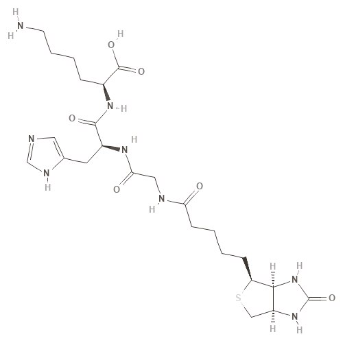 Two-dimensional structural depiction of Biotinoyl Tripeptide-1