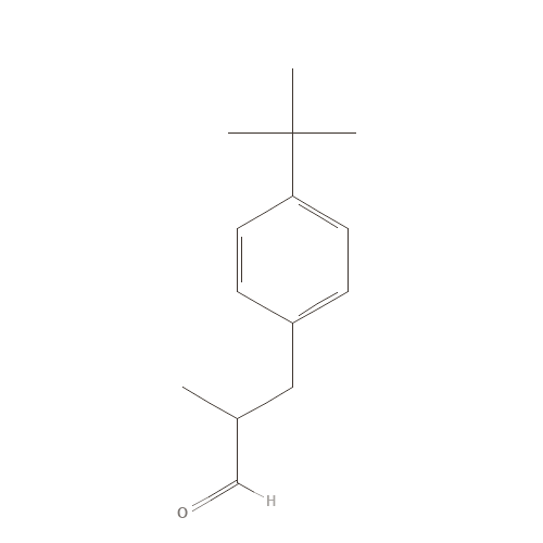 Two-dimensional structural depiction of Butylphenyl Methylpropional