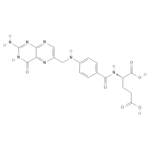 Two-dimensional structural depiction of Folic Acid