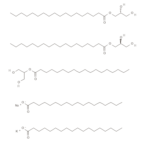 Two-dimensional structural depiction of Glyceryl Stearate Se