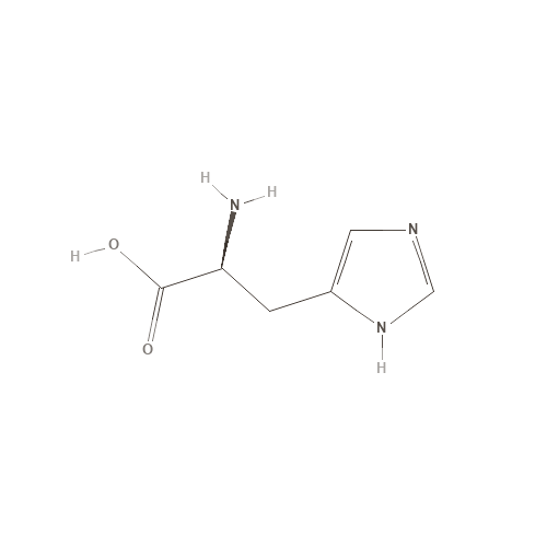 Two-dimensional structural depiction of Histidine