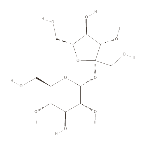 Two-dimensional structural depiction of Sucrose