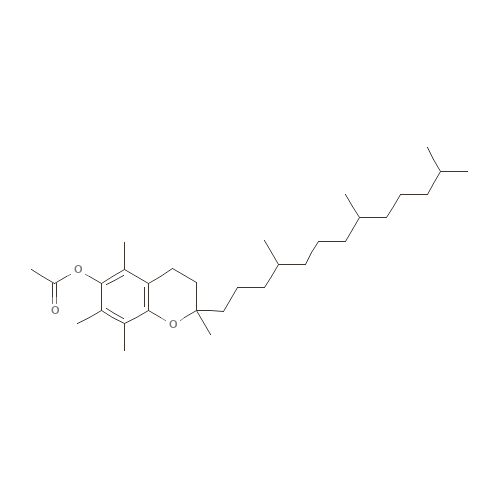 Two-dimensional structural depiction of Tocopheryl Acetate